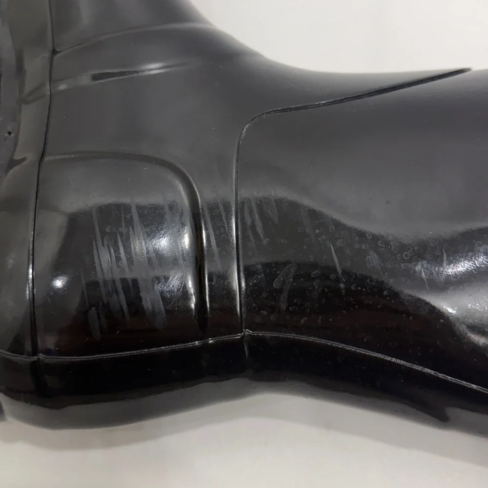 Hunter Boots Original Back Adjust Gloss tall black size Men’s 7 women’s 8. .